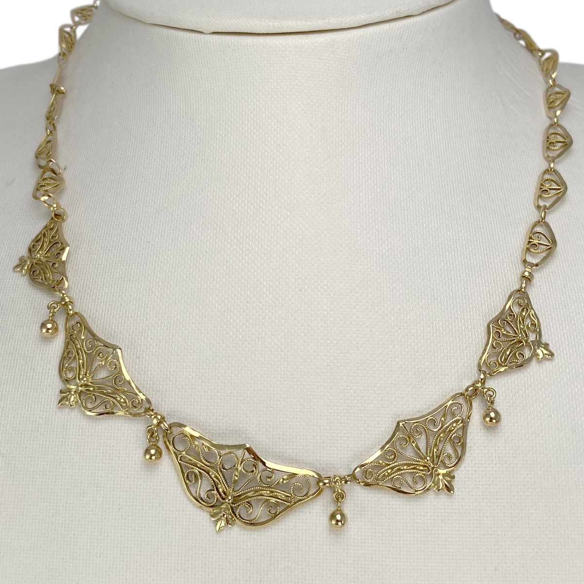 Collier d'occasion or 750 jaune maille filigrane 44,5 cm - vue 2