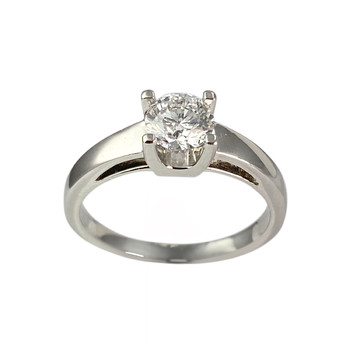 Solitaire second hand gold 750 white synthetic diamond
