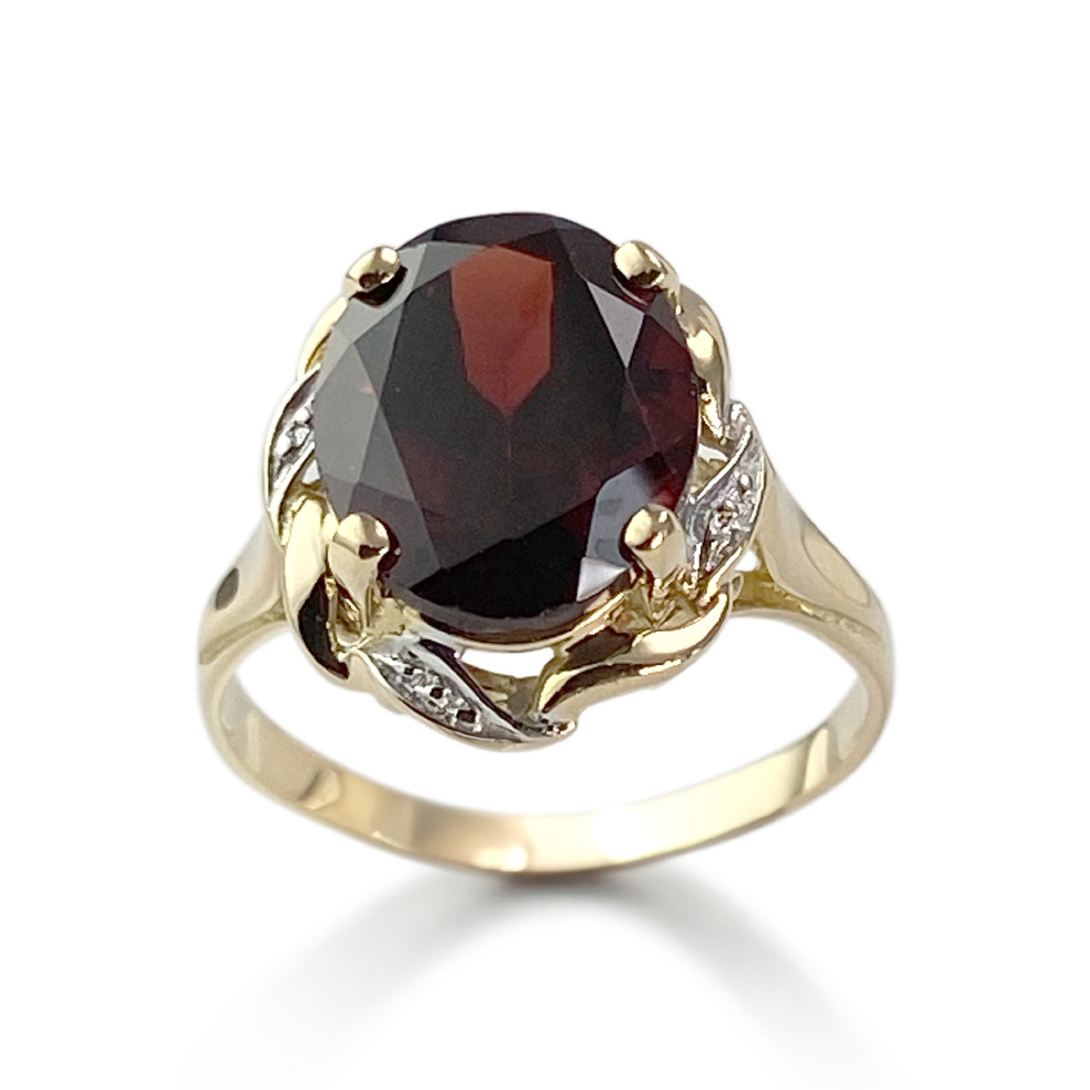 Bague d'occasion or 750 2 tons grenat