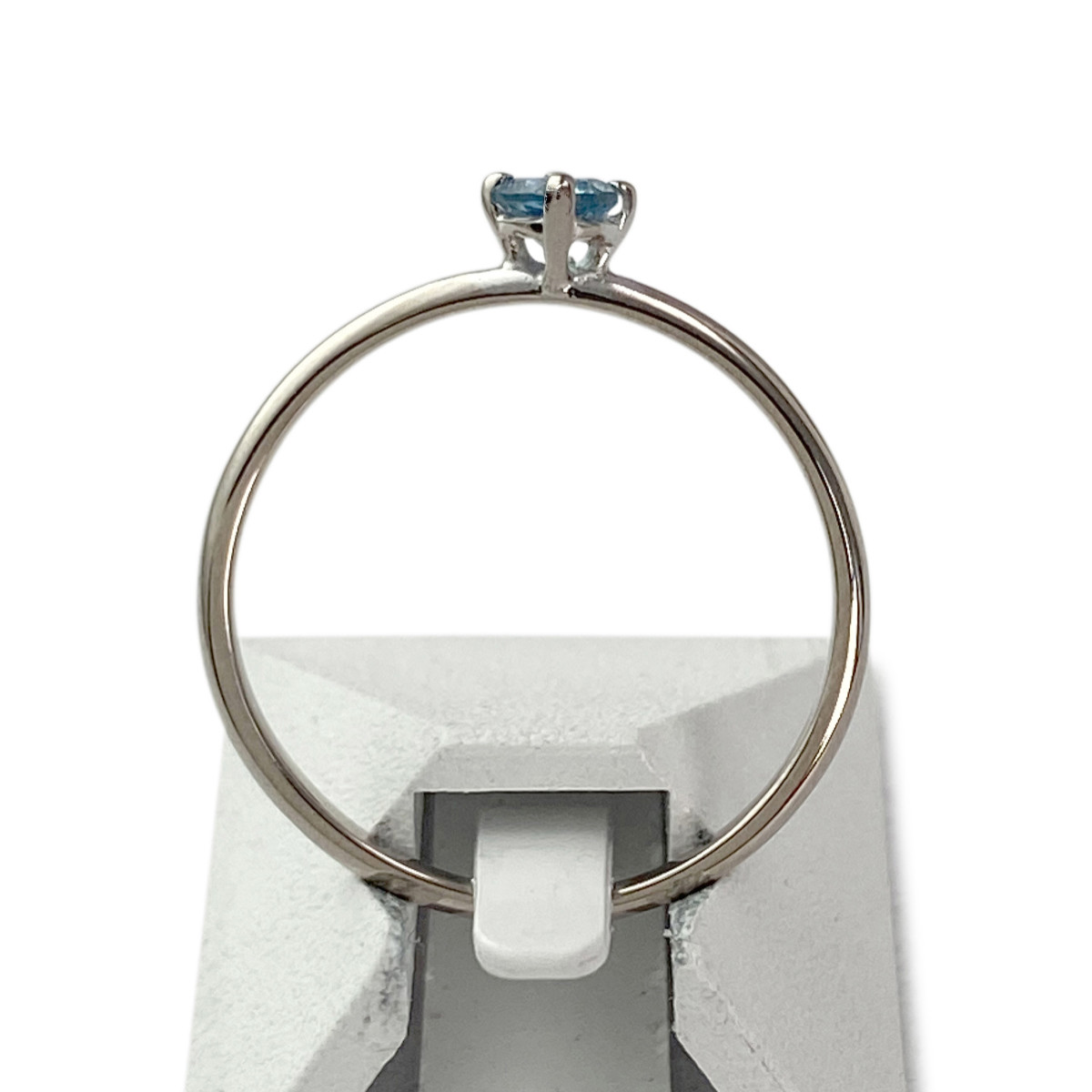 Bague d'occasion or 750 blanc topaze bleue - vue 3