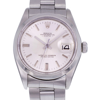 Montre d'occasion ROLEX Oyster Date mixte mouvement automatique certifié (cosc) bracelet acier