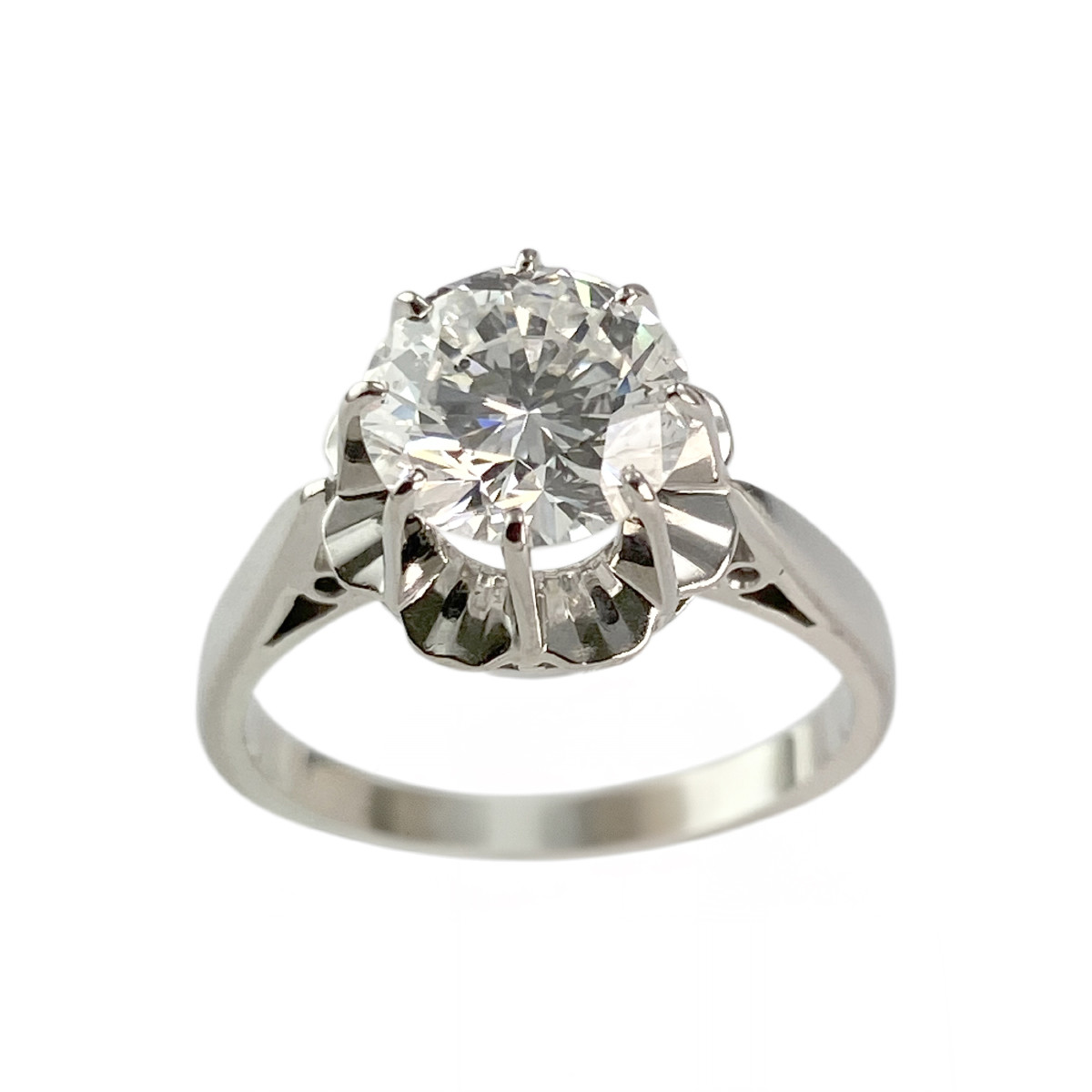Solitaire d'occasion or 750 blanc diamant