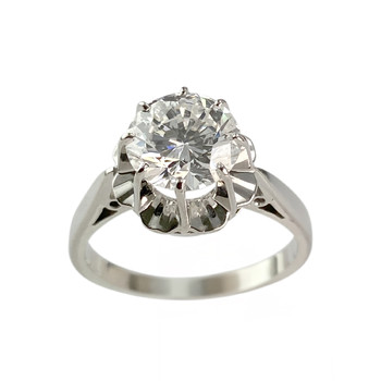 Solitaire tweedehands goud 750 witte diamant