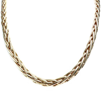 Collier en chute d'occasion or 750 jaune maille palmier 45,5 cm