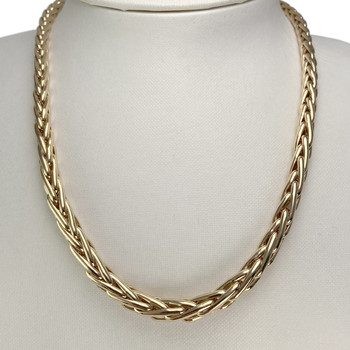 Collier en chute d'occasion or 750 jaune maille palmier 45,5 cm