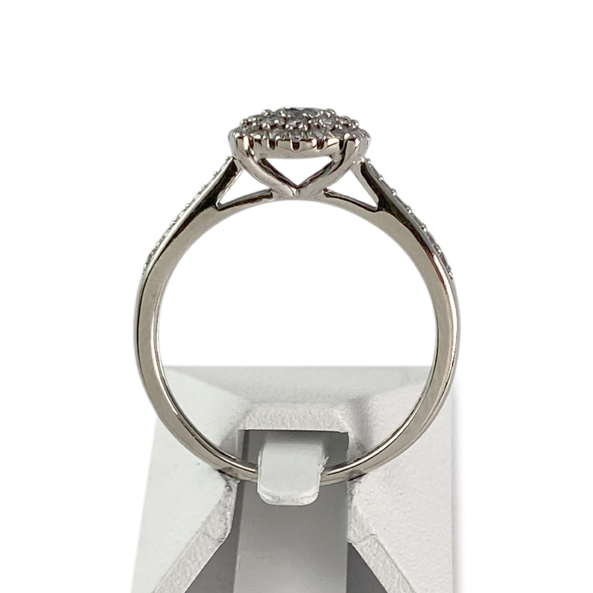 Bague d'occasion or 750 blanc diamants synthétiques - vue 3