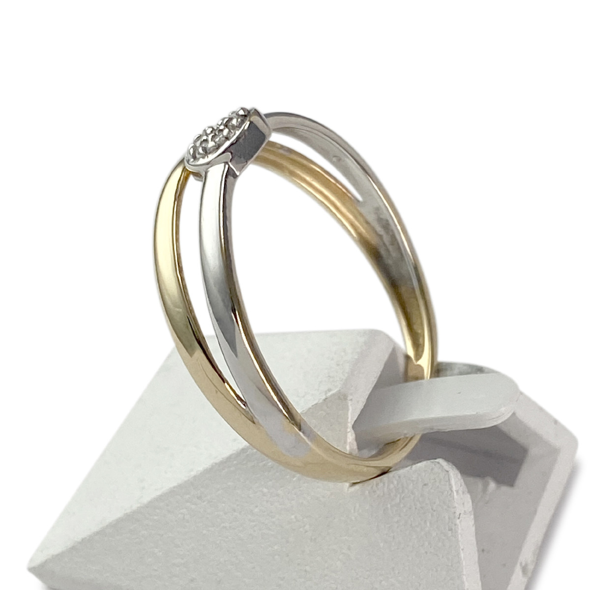 Bague d'occasion 2 ors 750 diamants - vue 2
