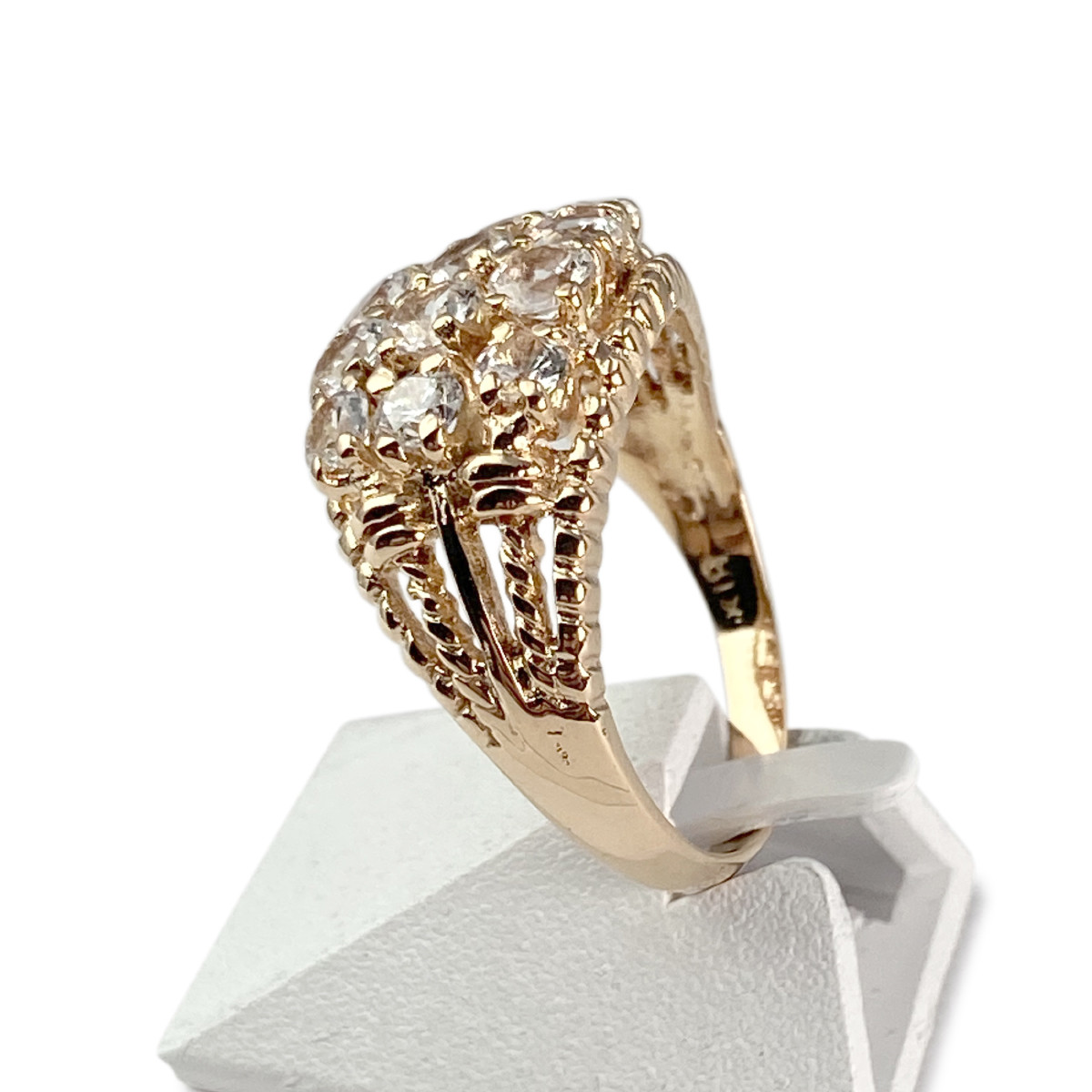 Bague d'occasion or 750 jaune spinelles synthétiques - vue 2