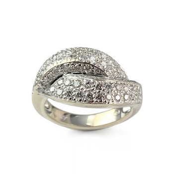 Second-hand gold ring 750 white diamonds