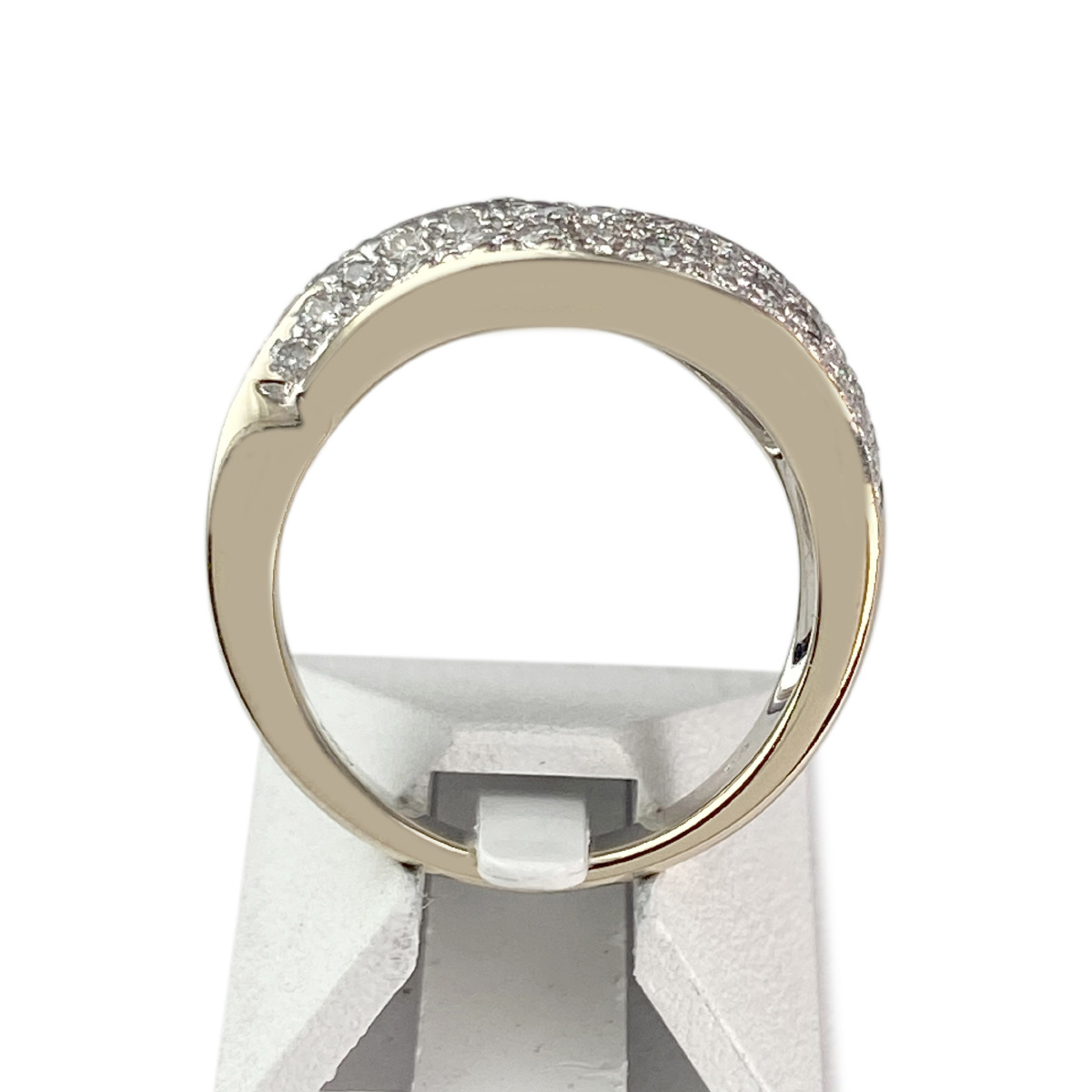 Bague d'occasion or 750 blanc diamants - vue 3