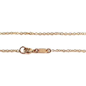 Collier d'occasion or 750 rose maille jaseron onyx 43 cm