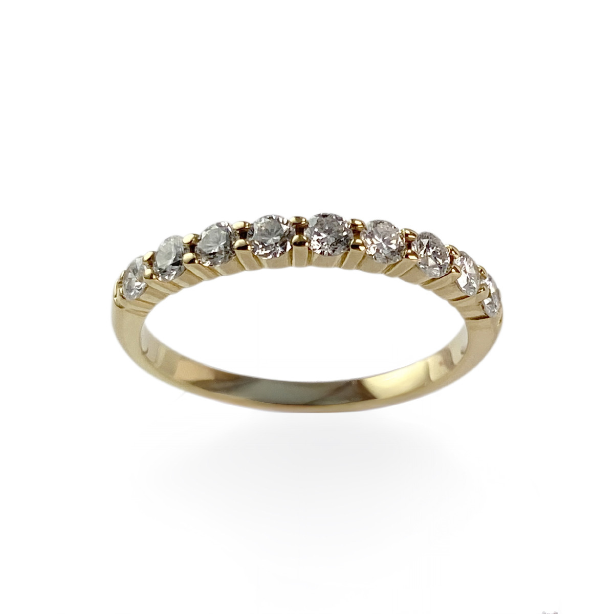 Bague demi tour d'occasion or 750 jaune diamants