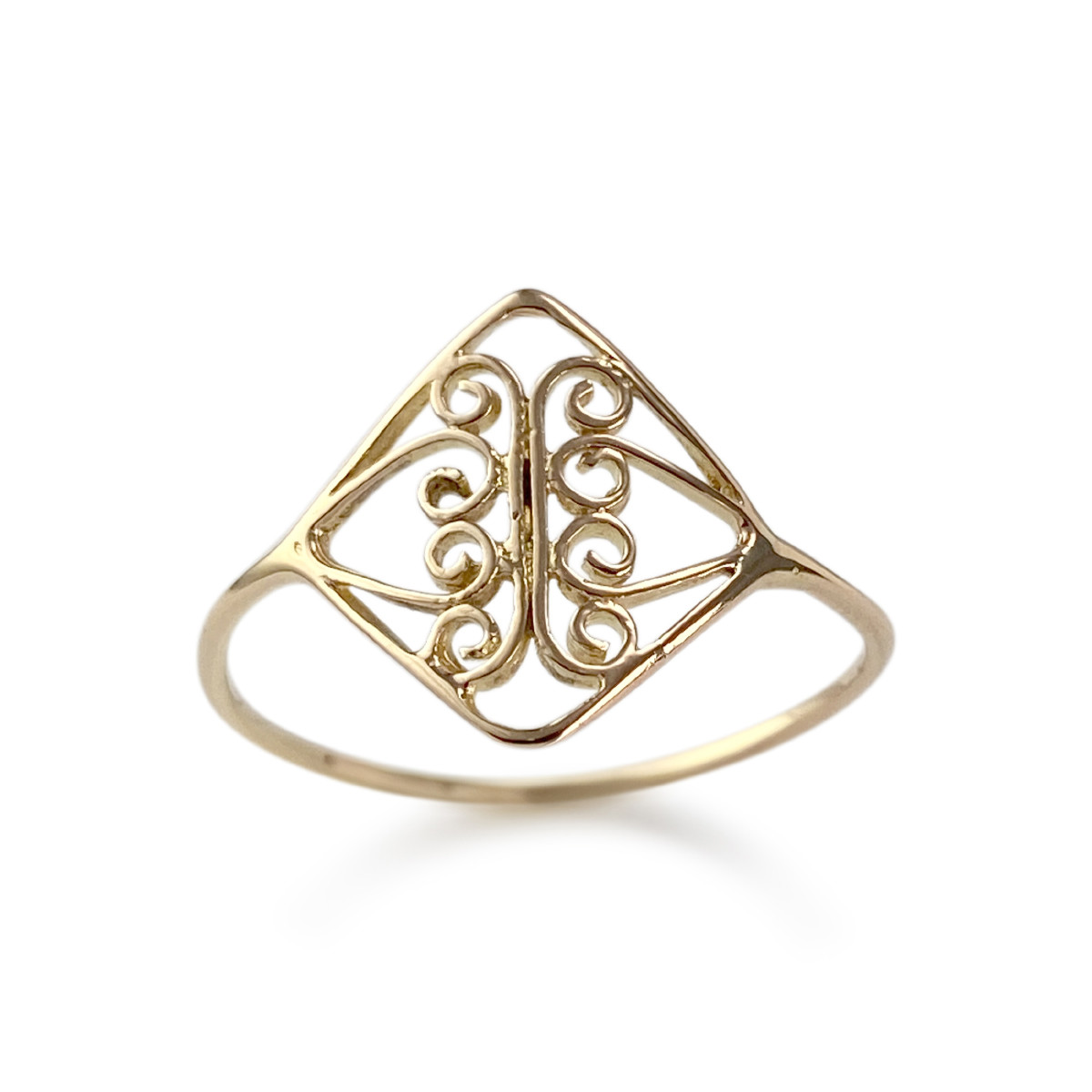 Bague d'occasion or 750 jaune filigrane