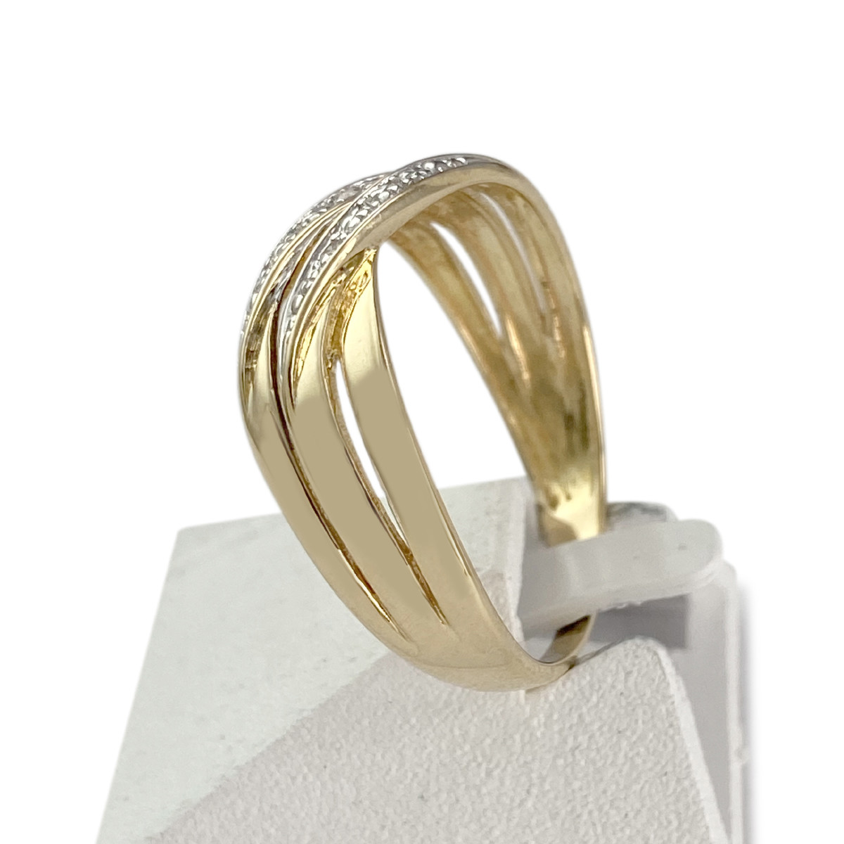 Bague d'occasion or 750 2 tons diamants - vue 2