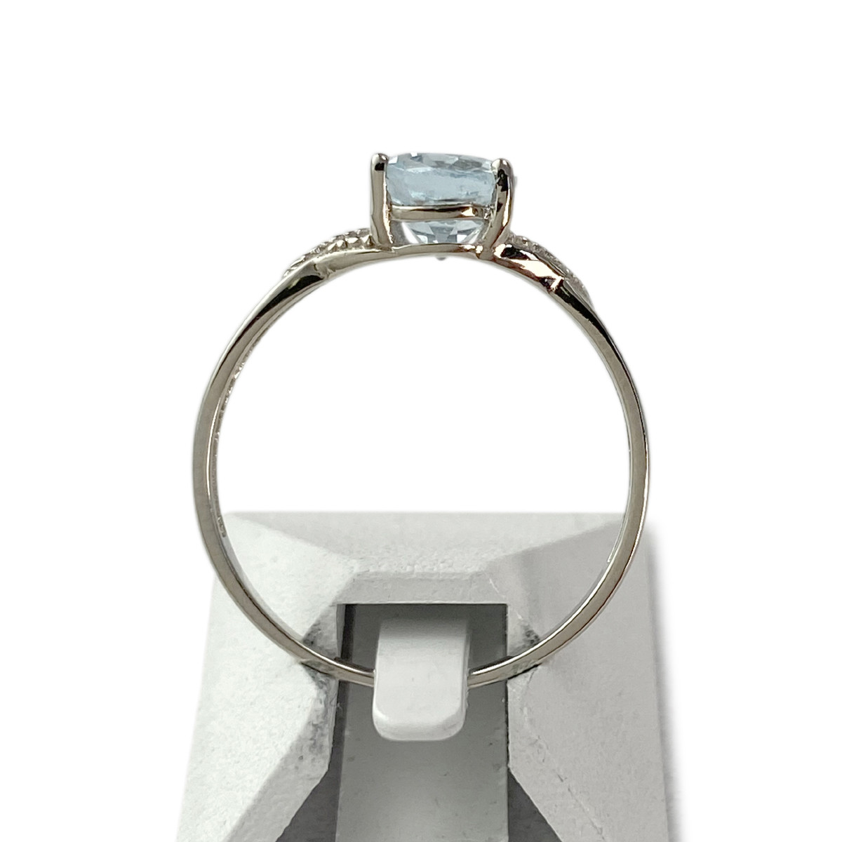 Bague d'occasion or 750 blanc aigue marine - vue 3