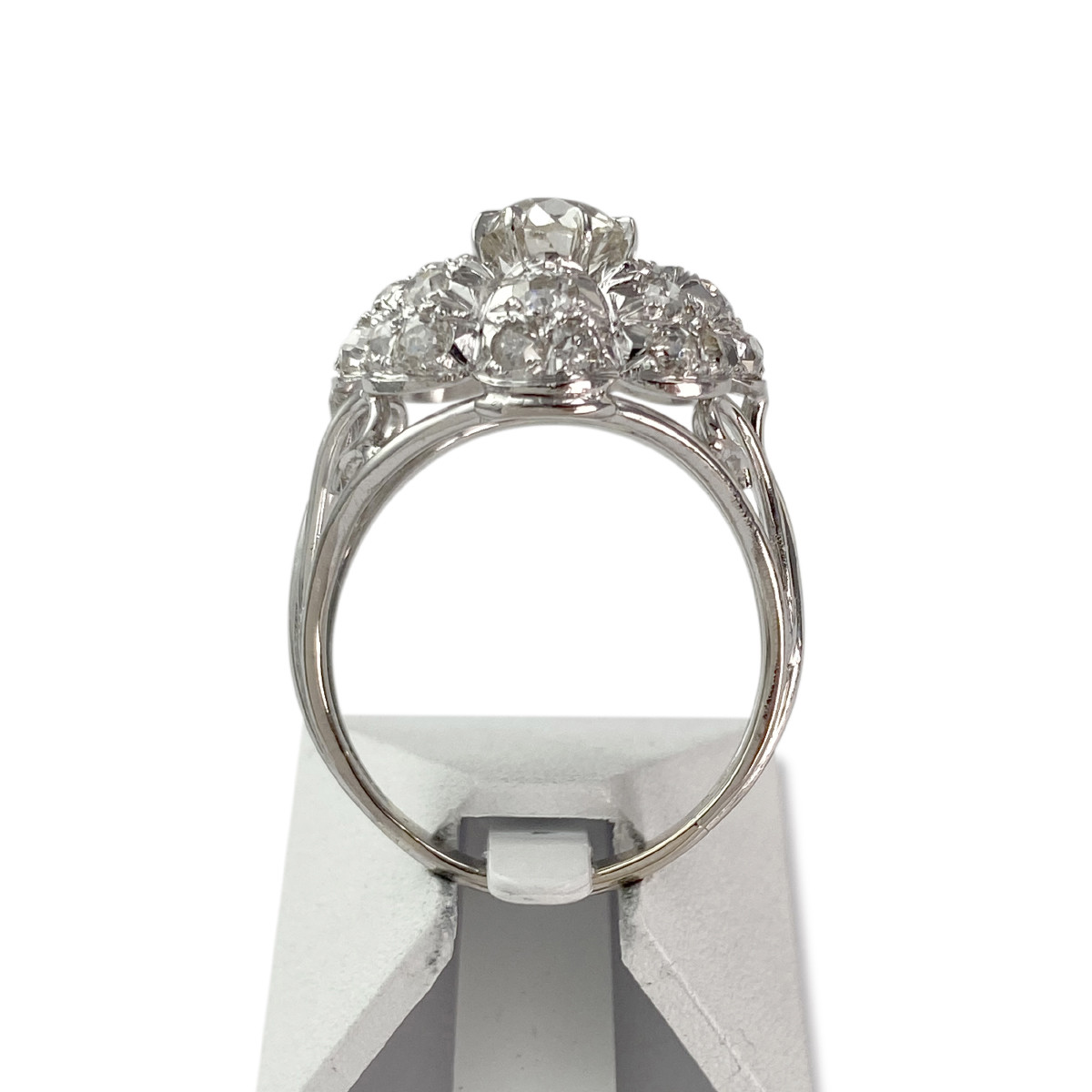 Bague d'occasion or 750 blanc diamants - vue 3