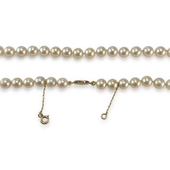 Collier choker d'occasion or 750 jaune perles de culture du japon 46 cm