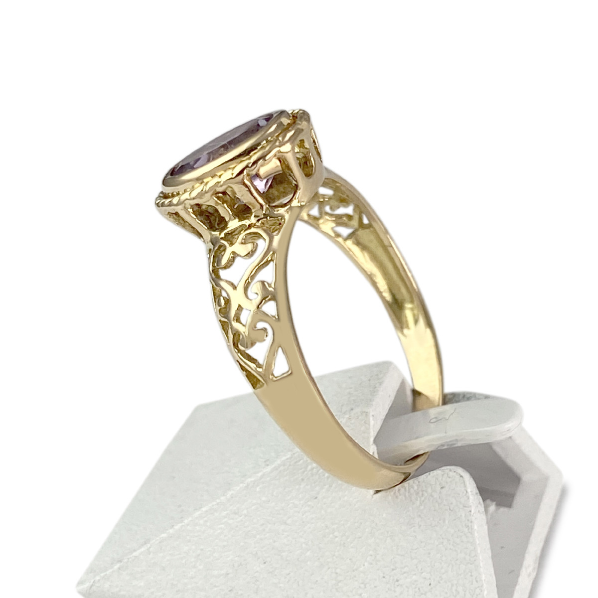 Bague d'occasion or 750 jaune améthyste - vue 2