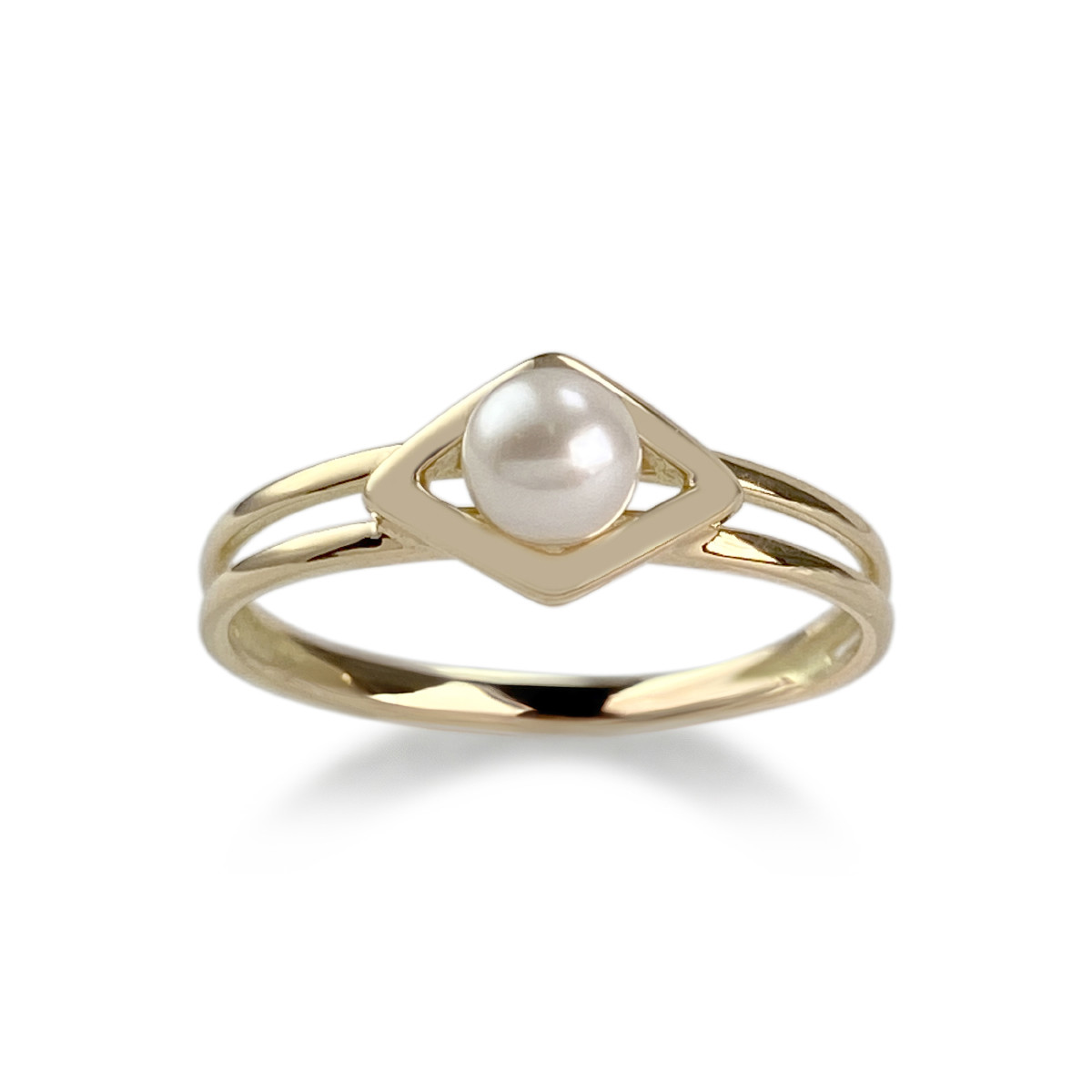 Bague d'occasion or 750 jaune perle de culture de chine