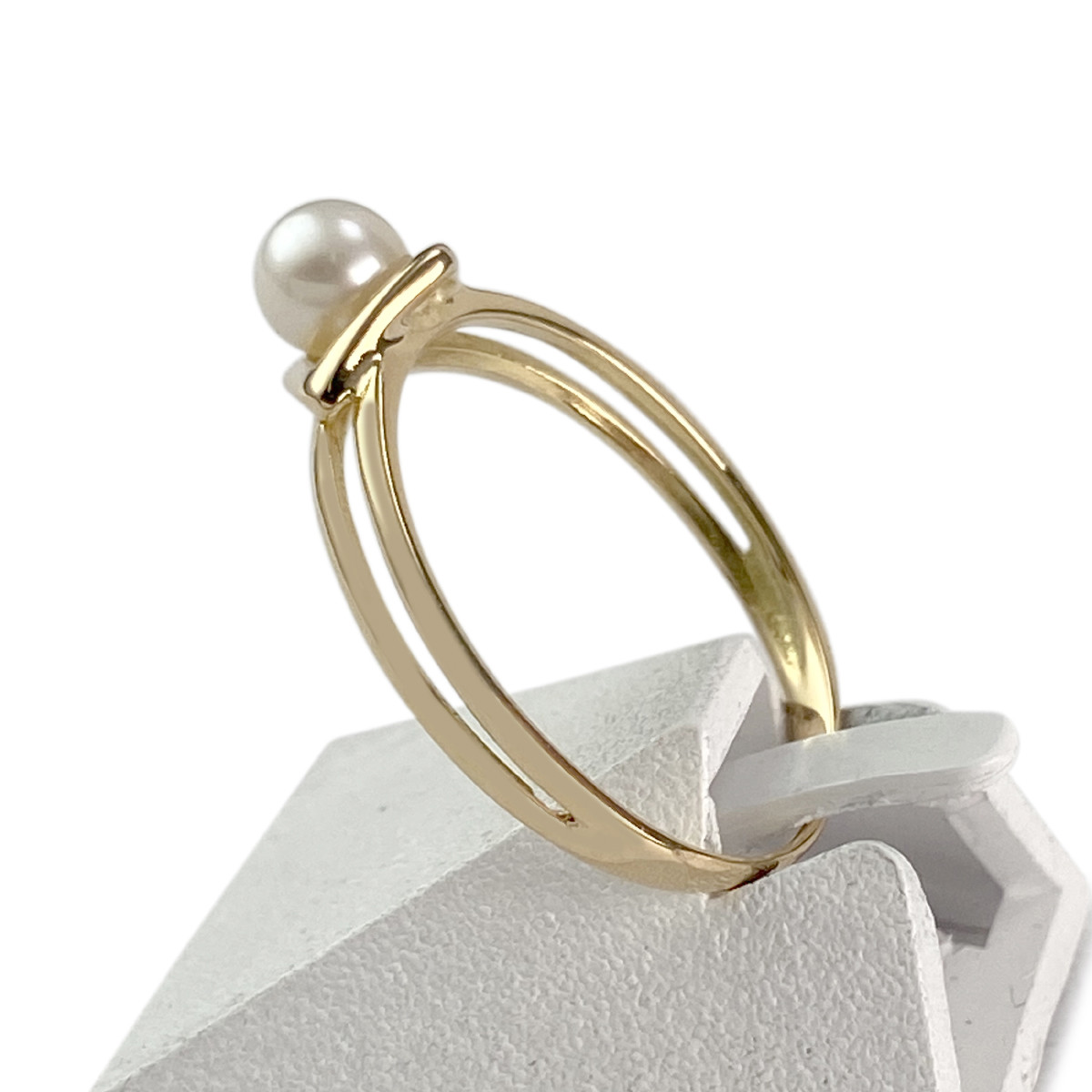 Bague d'occasion or 750 jaune perle de culture de chine - vue 2