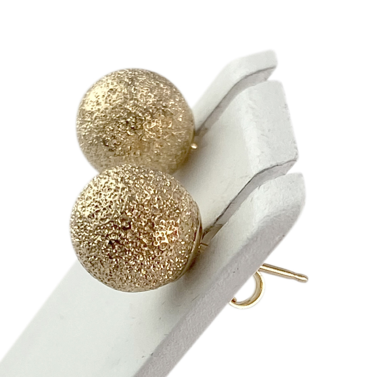 Boucles d'oreilles clous d'occasion or 375 jaune boules - vue 2