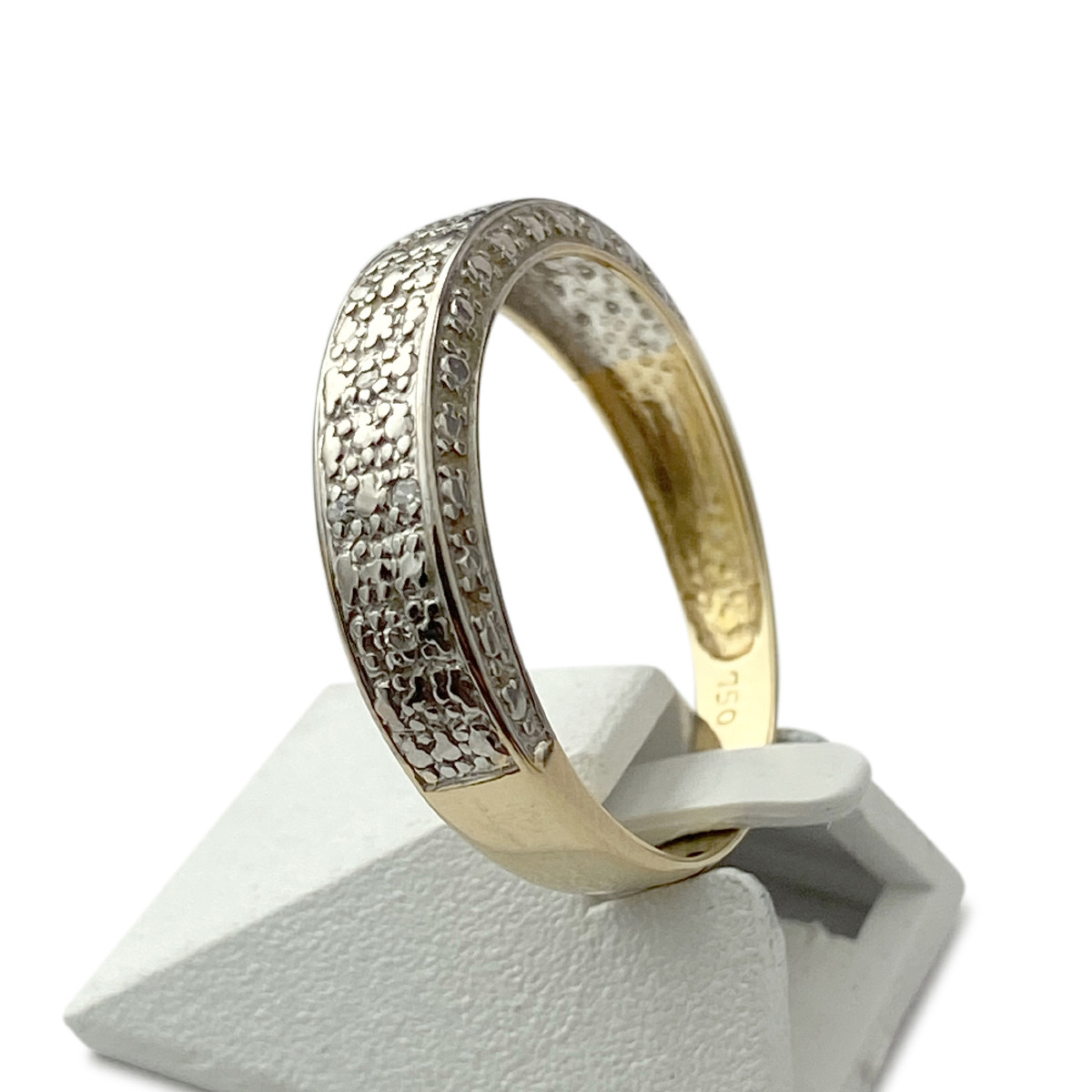 Bague d'occasion or 750 2 tons diamants - vue 2