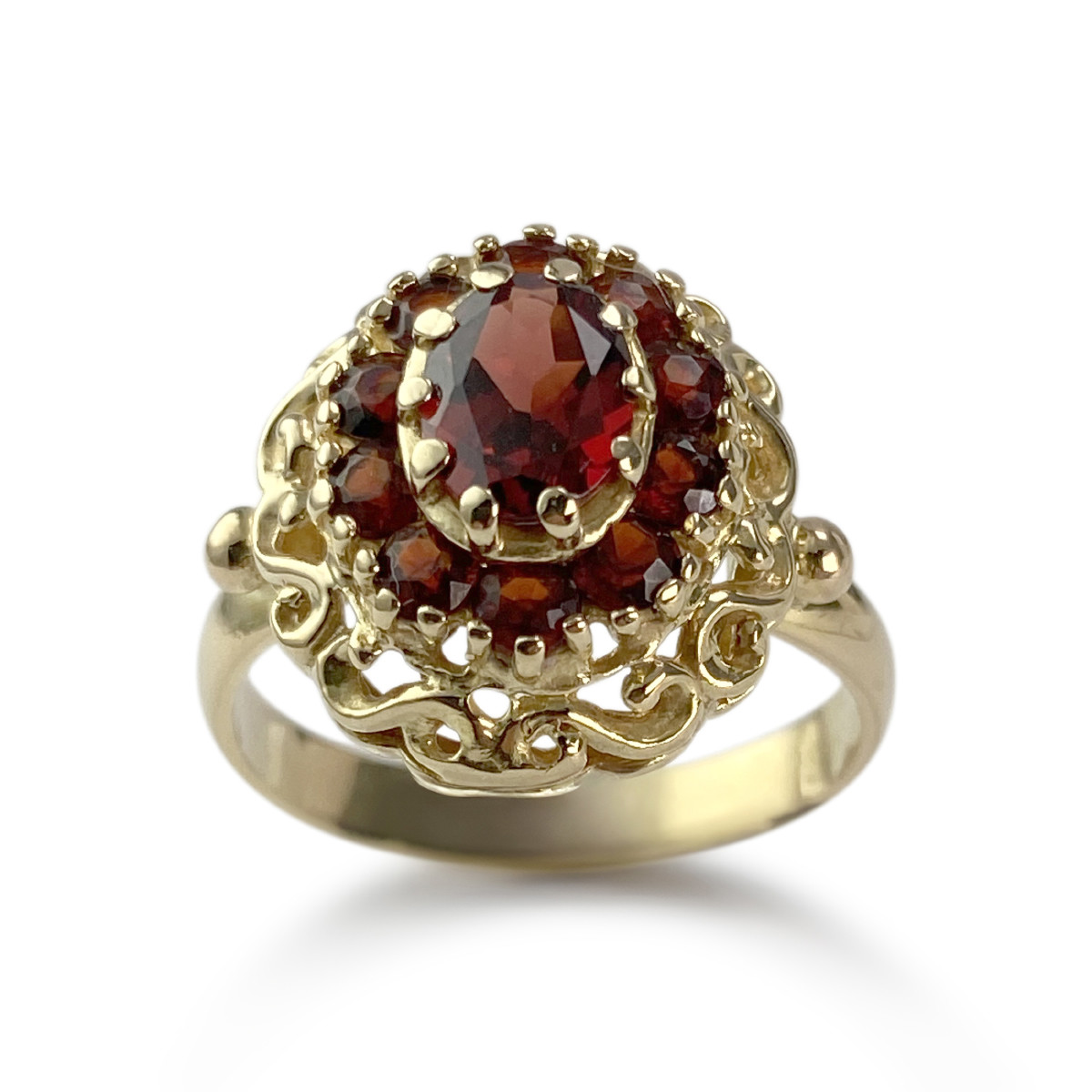 Bague d'occasion or 750 jaune grenats