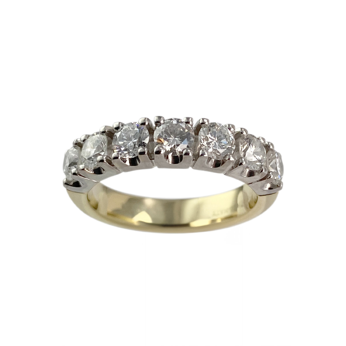 Bague d'occasion 2 ors 750 diamants synthetiques