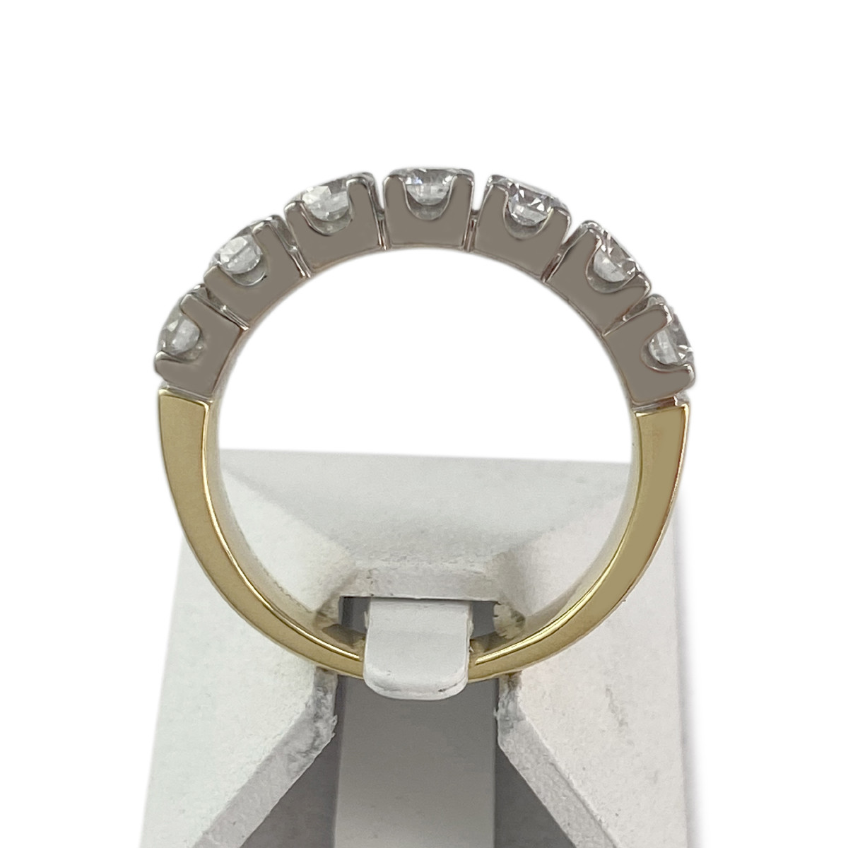 Bague d'occasion 2 ors 750 diamants synthetiques - vue 3