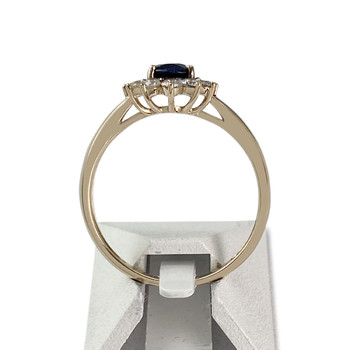 Bague d'occasion or 375 jaune saphir diamants