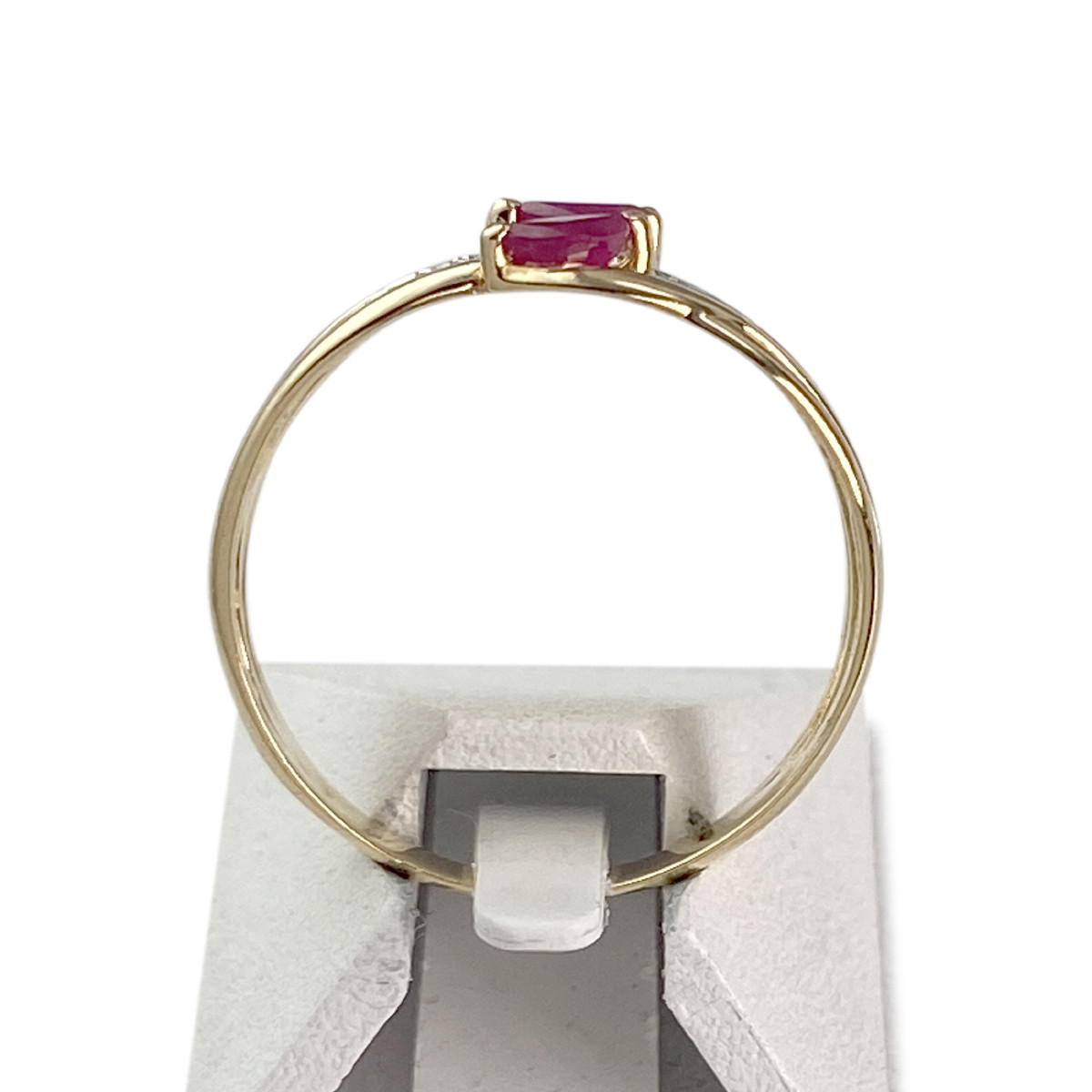 Bague d'occasion or 750 2 tons rubis et diamants - vue 3