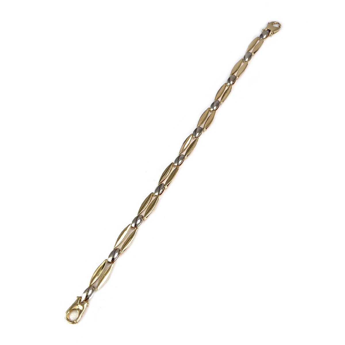 Bracelet d'occasion or 750 2 tons maille fantaisie 20 cm - vue 2