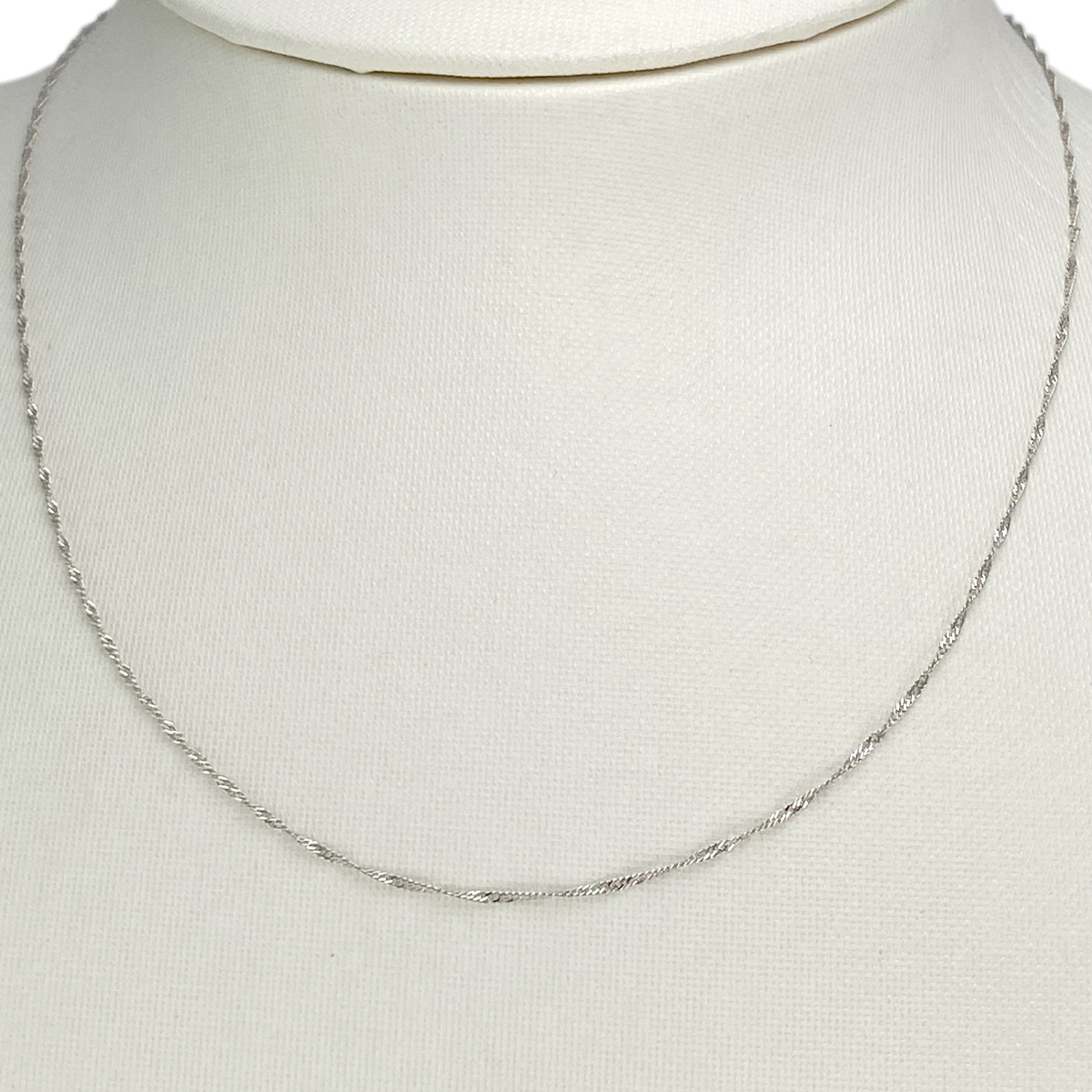 Chaîne or 750 blanc maille torsadée 40 cm - vue 2