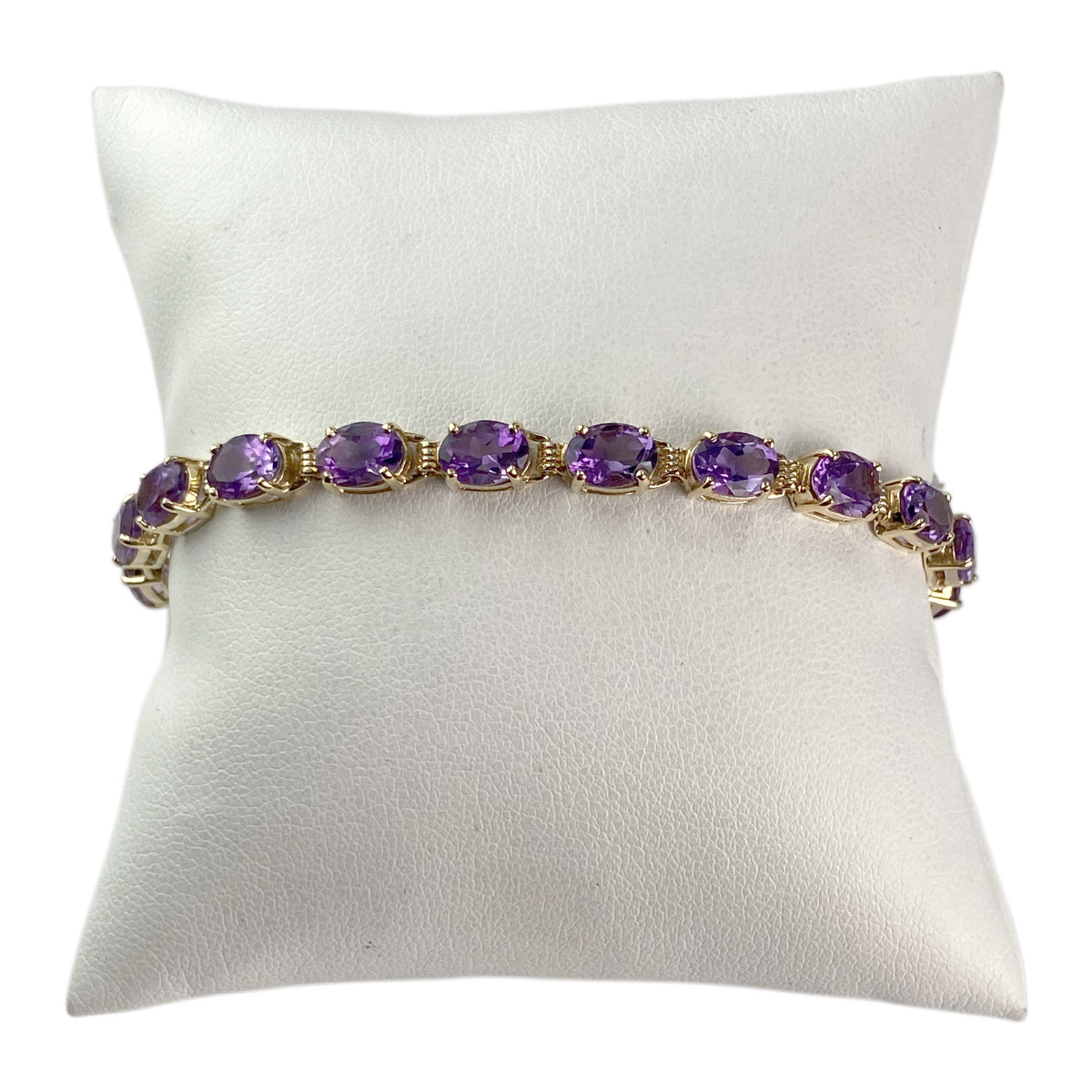 Bracelet d'occasion or 750 jaune améthystes