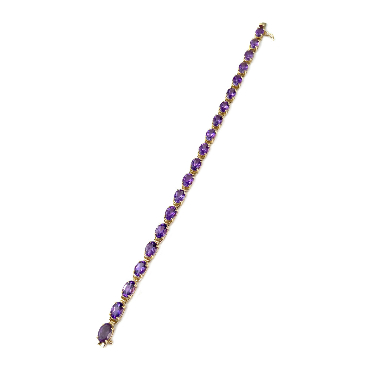 Bracelet d'occasion or 750 jaune améthystes - vue 2