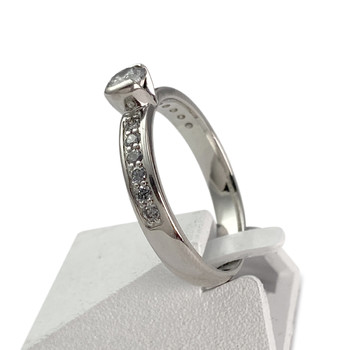 Bague d'occasion or 750 blanc diamants