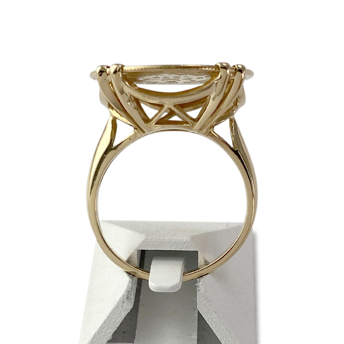 Bague d'occasion or 750 jaune porte pièce 'napoléon iii 10 francs 1868' - vue 3