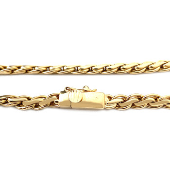 Second-hand necklace 750 yellow gold fancy mesh sapphire diamonds 38 cm