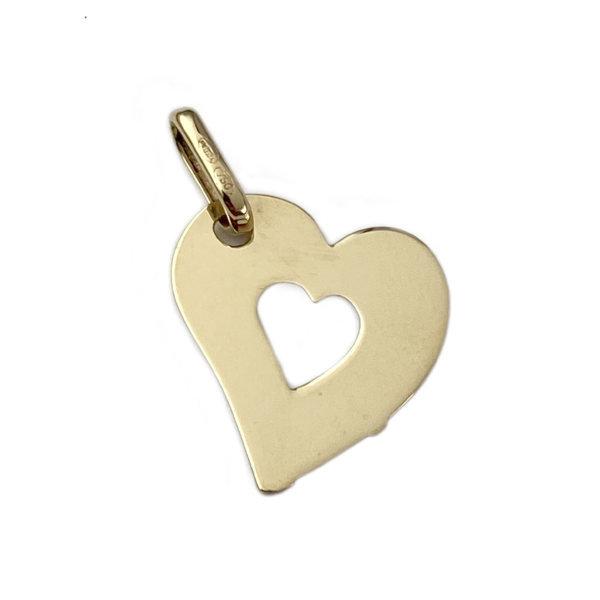 Pendentif coeur d'occasion or 750 jaune - vue 2