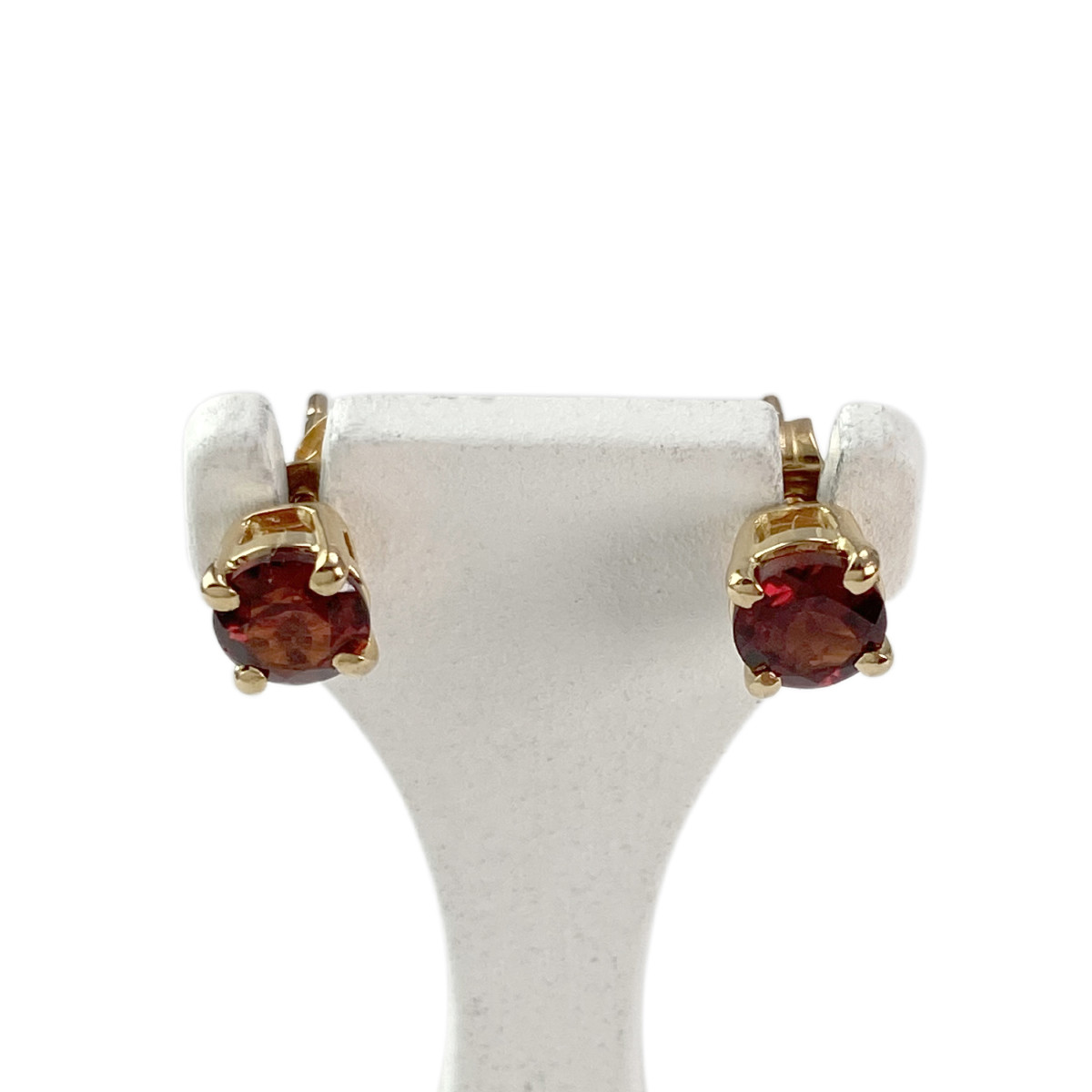Boucles d'oreilles clous d'occaison or 750 jaune grenats
