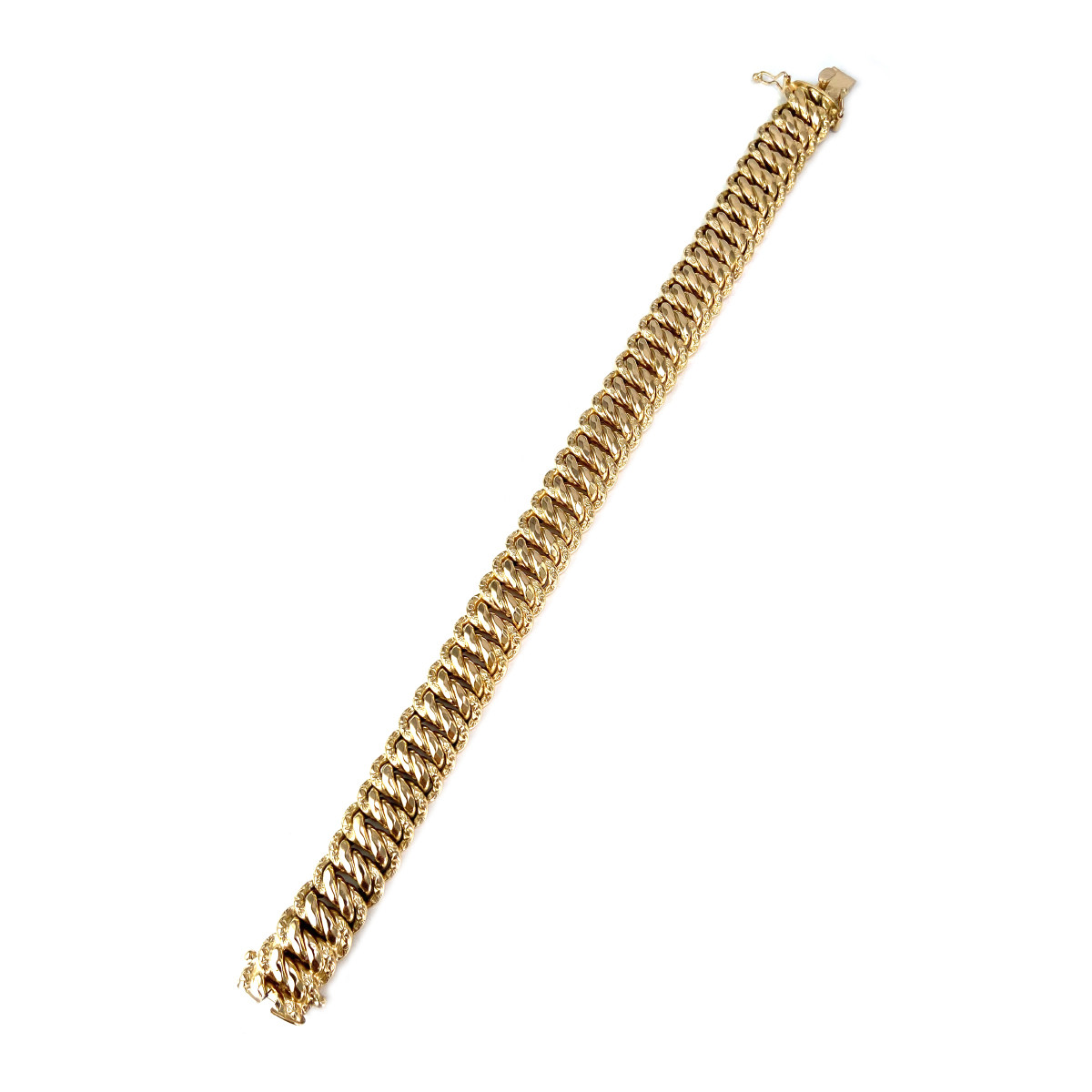 Bracelet d'occasion or 750 jaune maille américaine 19 cm - vue 2