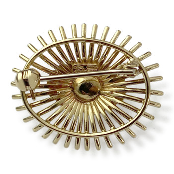 Second-hand brooch in 750 yellow gold with tahitian pearl