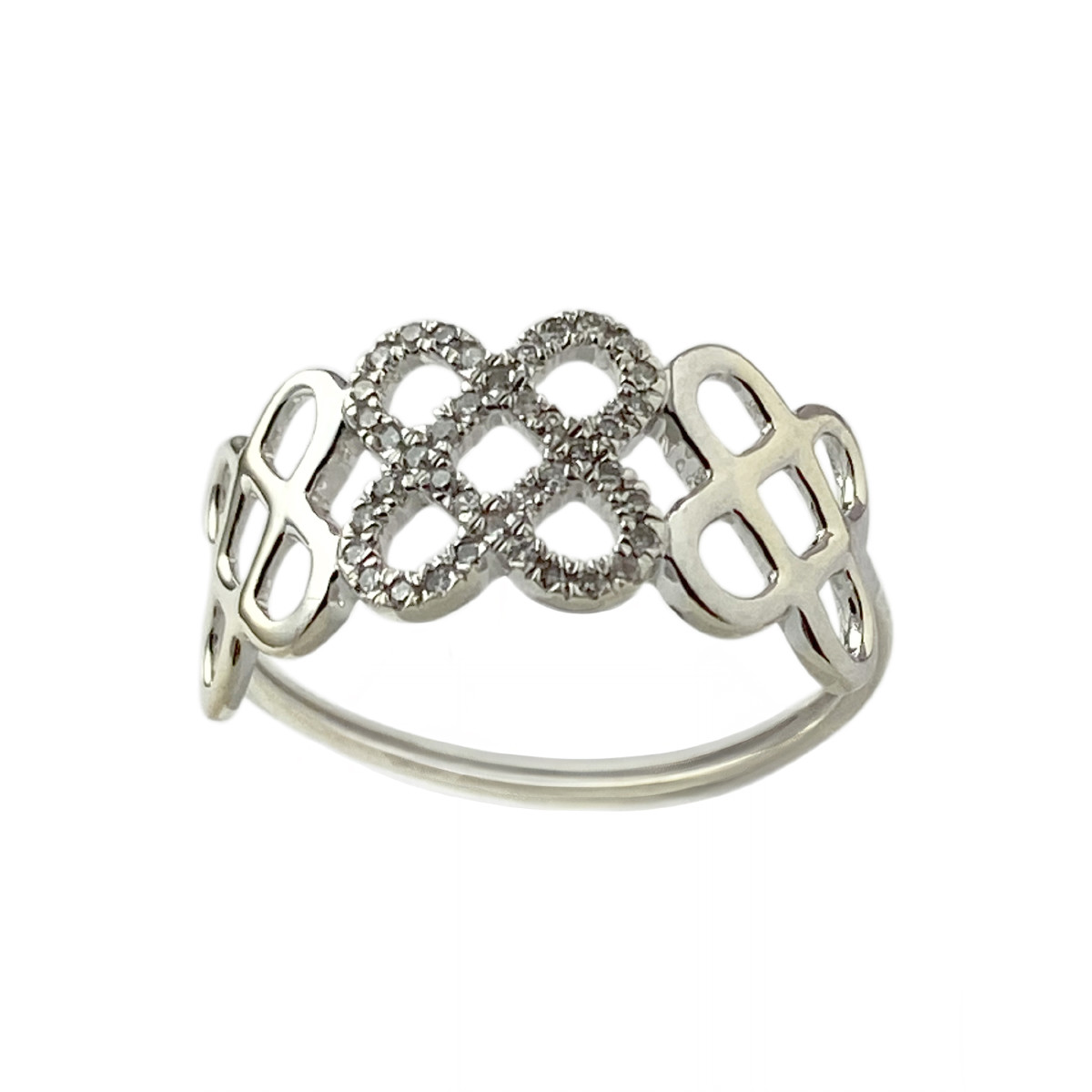 Bague d'occasion or 375 blanc diamants