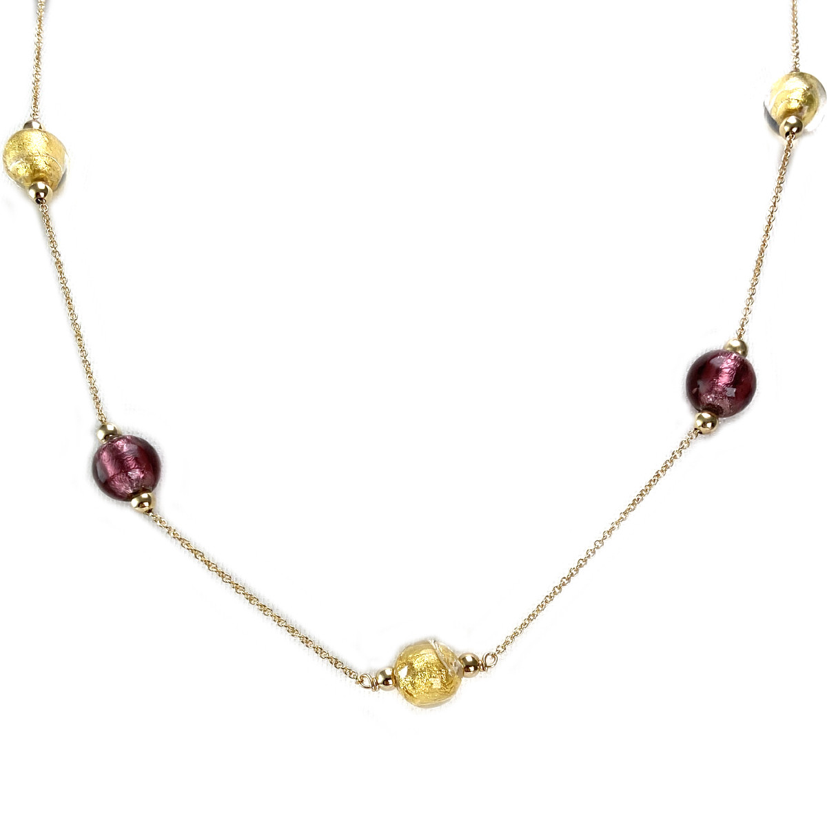 Collier d'occasion or 750 jaune maille forçat verres 49 cm