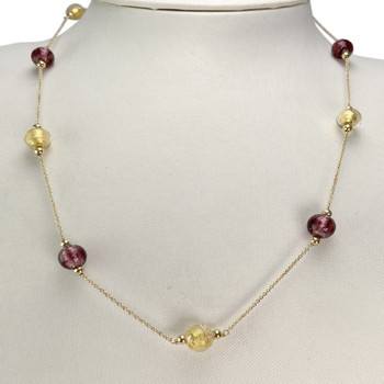Collier d'occasion or 750 jaune maille forçat verres 49 cm