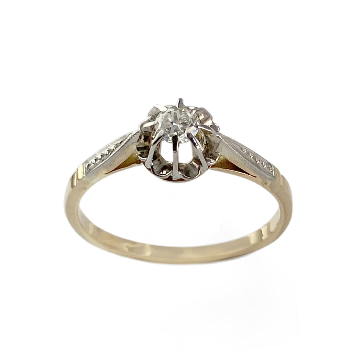 Soltaire d'occasion 2 ors 750 diamant