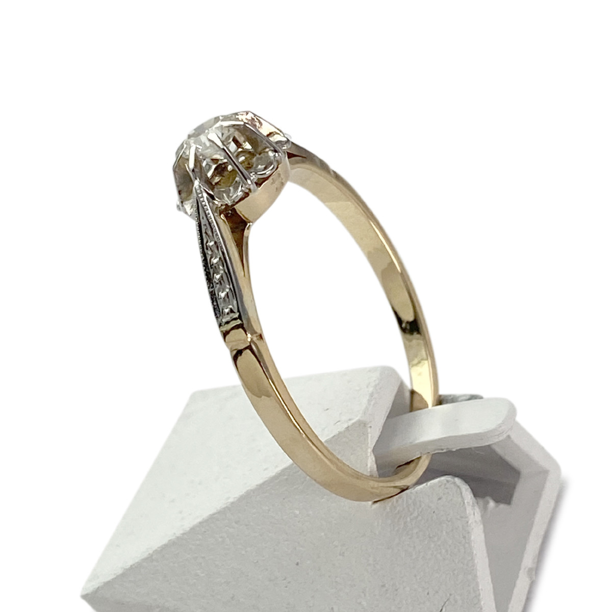 Soltaire d'occasion 2 ors 750 diamant - vue 2