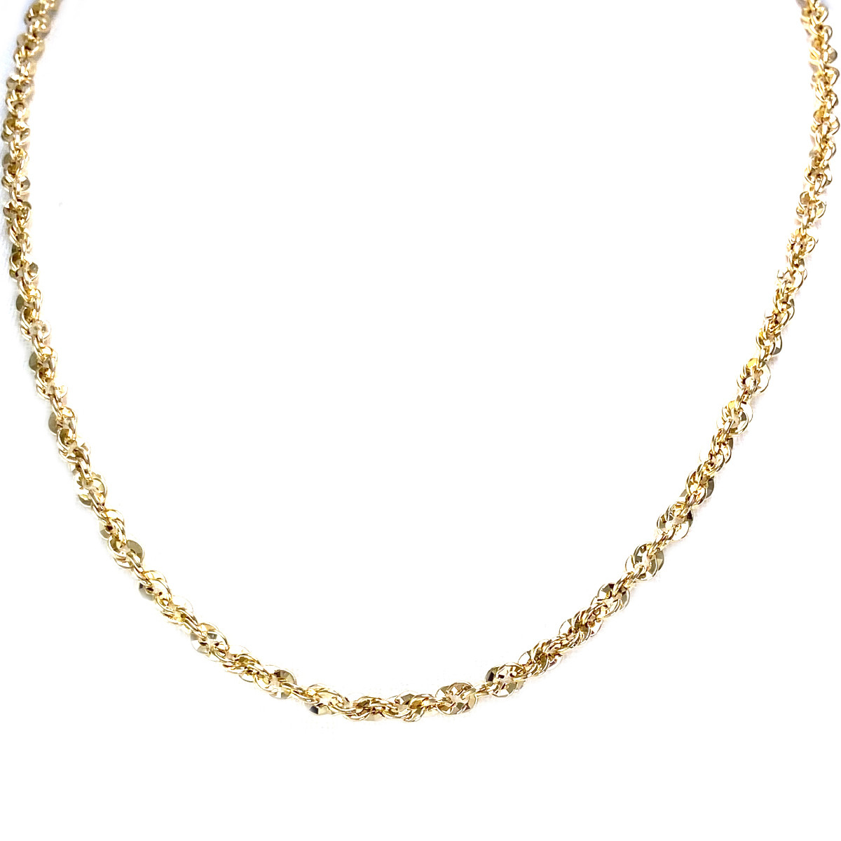 Chaîne d'occasion or 375 jaune maille torsadée 42 cm