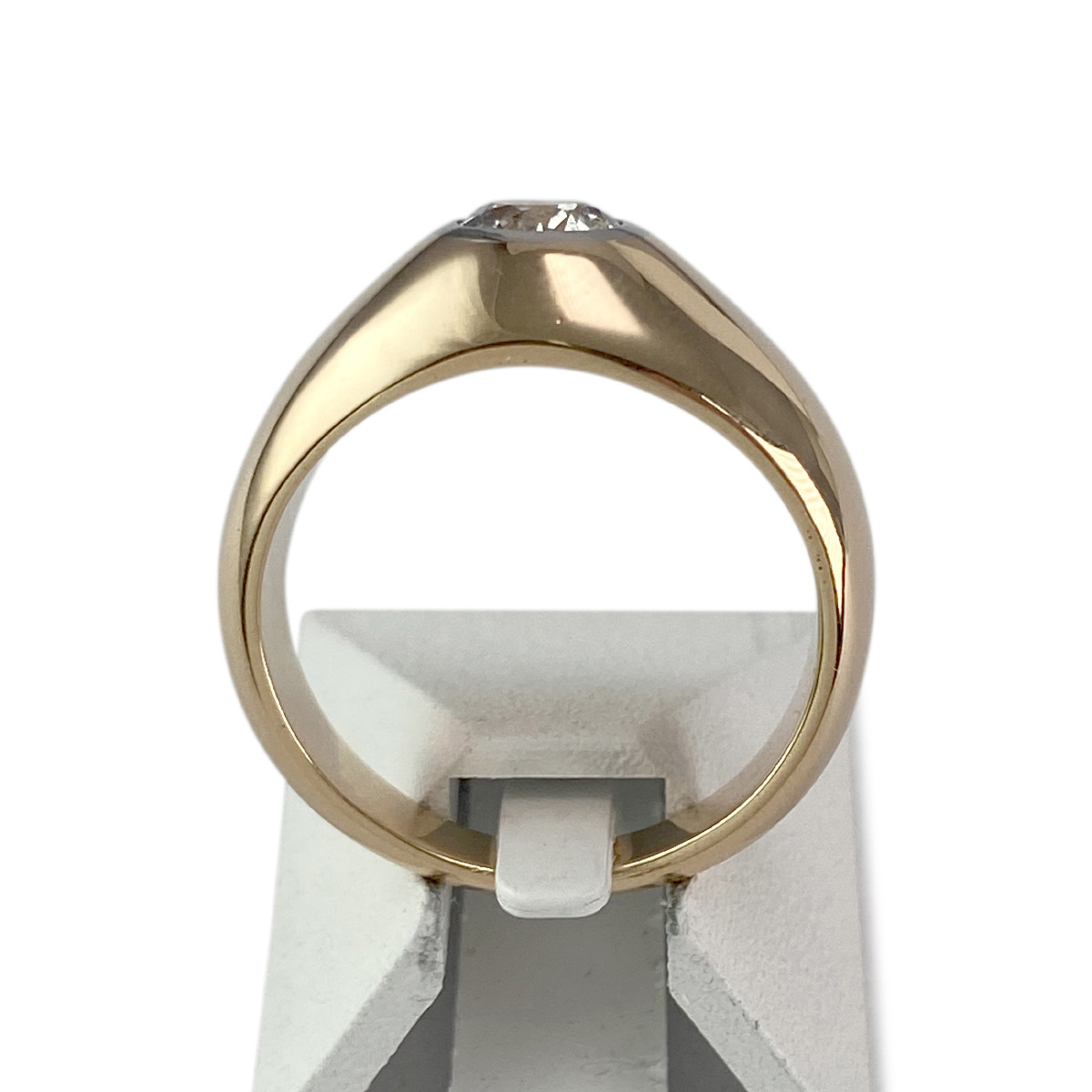 Solitaire d'occasion or 750 2 tons diamant - vue 3
