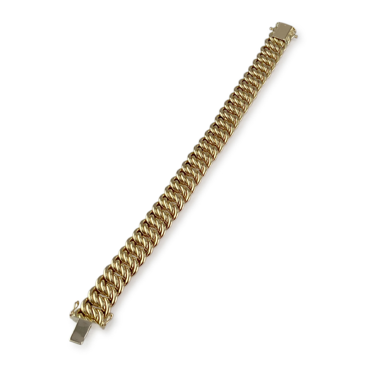 Bracelet d'occasion or 750 jaune maille américaine 19 cm - vue 2